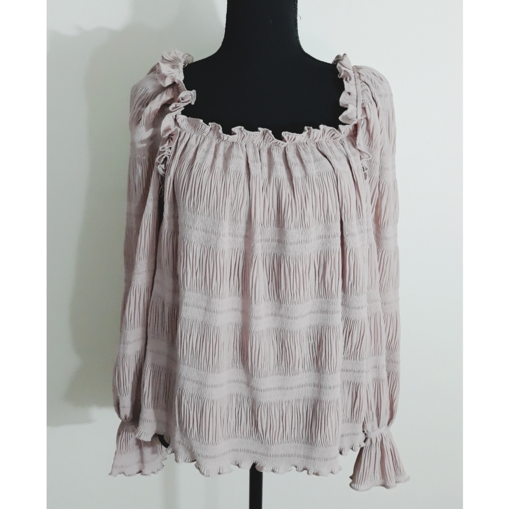 Aakaa Blush Romantic Victorian Style Blouse Sz-S